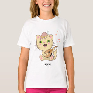 T-shirt Chaton Tabby Musicale Heureux