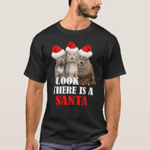 T-shirt Chatons Avec Chapeaux Santa Tee Drôle Noël Chat Me