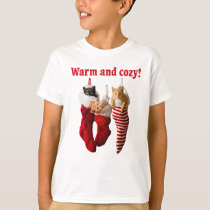 T-shirt Chatons de Noël dans les bas