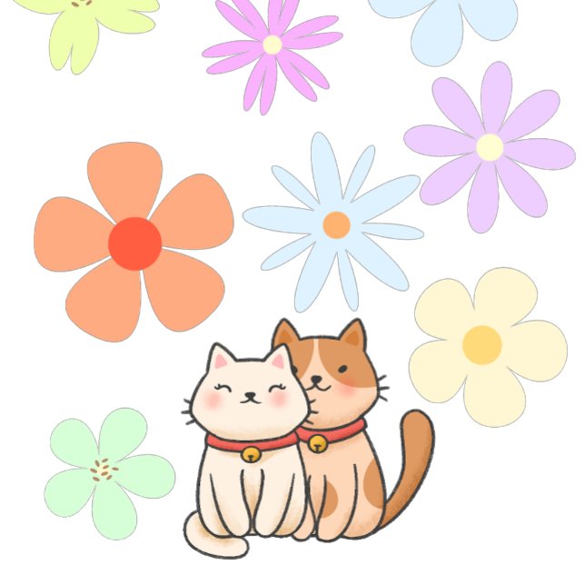 T-shirt Chatons et fleurs (Créateur téléchargé)