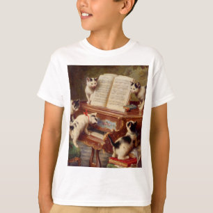 T-shirt Chatons et piano