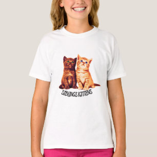 T-shirt Chatons frères et soeurs, deux chats mignons