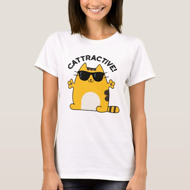 T-shirt Chatouilleux Amusant Chat Pun (Devant)