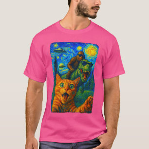 T-shirt ChatRe UFO Sie rétro