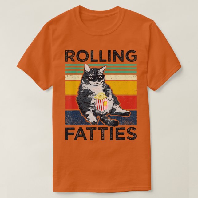 T-shirt chats à rouler chats à style lazy chats chats aux  (Design devant)