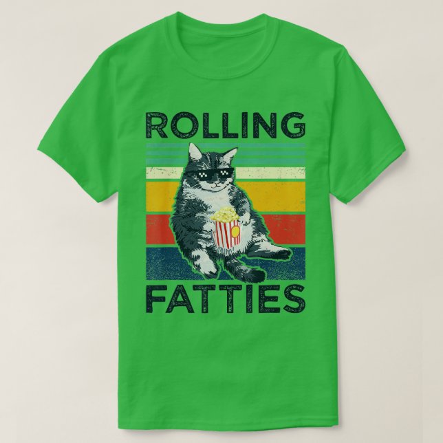 T-shirt chats à rouler chats à style lazy chats chats aux  (Design devant)