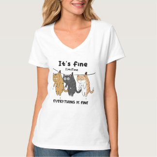 T-shirt Chats amusants C'est bon Je vais bien Tout va bien