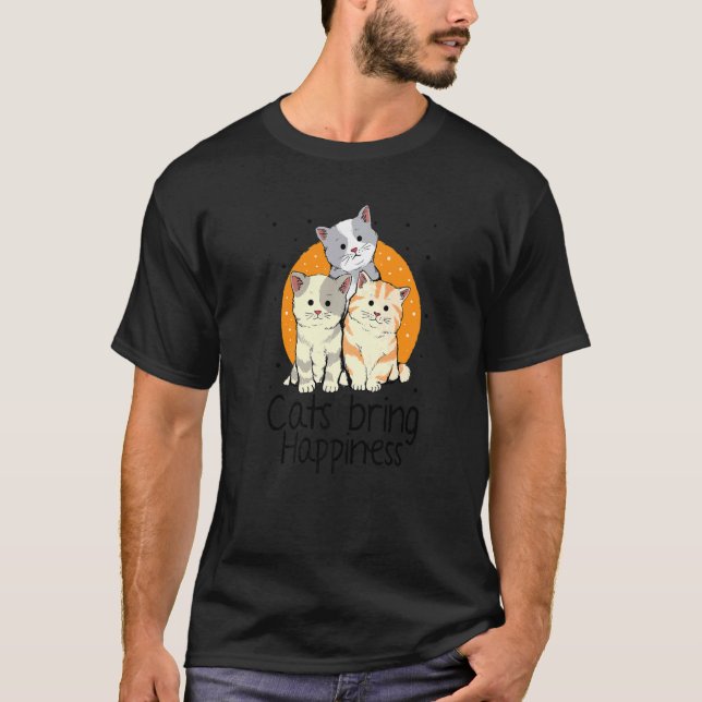 T-shirt Chats Apporter Bonheur Chat Propriétaire Chat Entr (Devant)