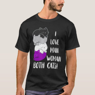 T-shirt Chats asexués J'aime Homme Femme Ace Kitty Asexual
