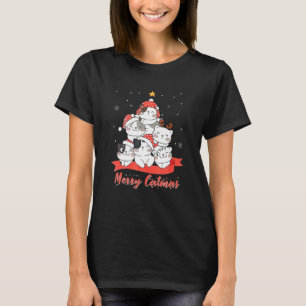 T-shirt Chats Avec Chapeau De Père Noël Joyeux Catmas Chat