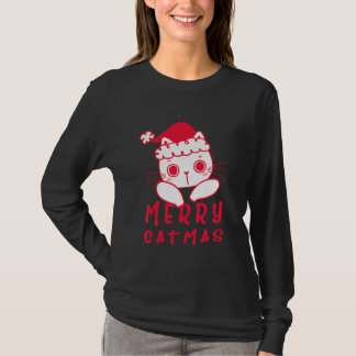 T-shirt Chats Avec Chapeau De Père Noël Joyeux Catmas Chat