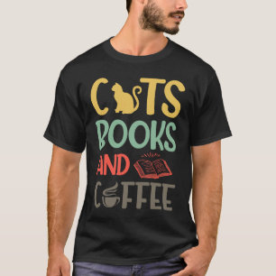 T-shirt Chats Backprint Livres et Café Chats Livres et Caf
