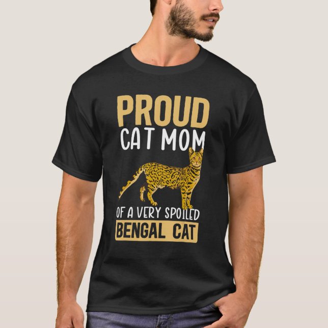 T-shirt Chats Bengale Chat Maman D'Un Chat Bengale Gaché (Devant)