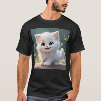 T-shirt Chats blancs vintages