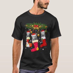 T-shirt Chats Bleus Russes Dans Le Choc De Noël Drôle Russ