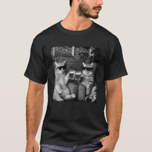 T-shirt Chats Buvant de la Bière Humour Sarcastique Mème d