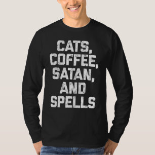 T-shirt Chats Café Satan Et Spells Sorcière Witchy Gothic