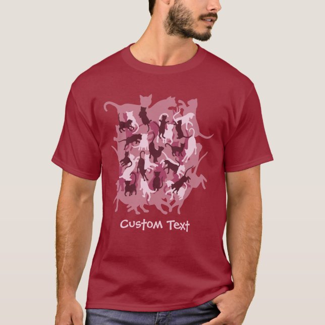 T-shirt Chats Camouflage rose (Devant)