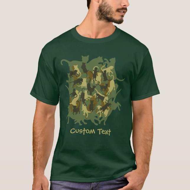 T-shirt Chats Camouflage Woodland (Devant)