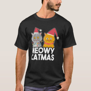 T-shirt Chats Chapeau de Noël de Santa Meowy Catmas Chat