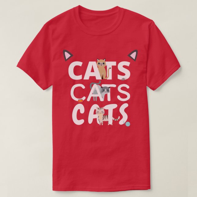 T-shirt Chats Chats Chats Chats 5 (Design devant)