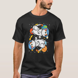 T-shirt Chats Cosmiques dans l'Espace Astronaute Pour Chat