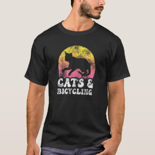T-shirt Chats & Cyclisme Vintage Retro Hobby
