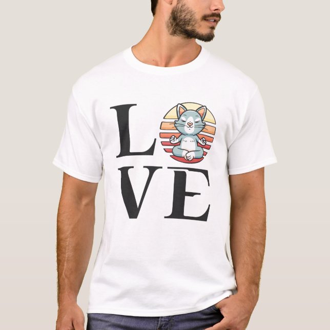 T-shirt Chats d'amour et méditation (Devant)