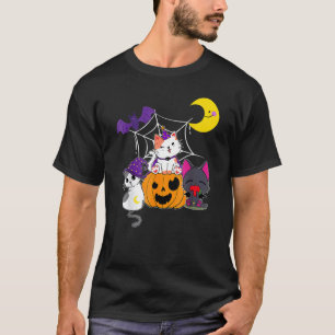 T-shirt Chats de Halloween mignons Sorcière Jackolantern C