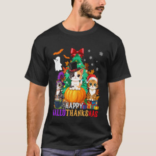 T-shirt Chats de Happy Hallothanksmas Halloween Thanksgivi