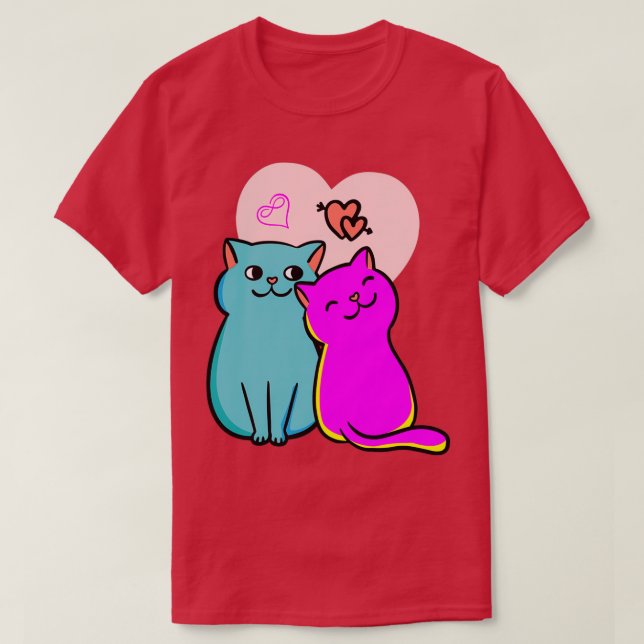 T-shirt chats de jour de valentines (3) (Design devant)