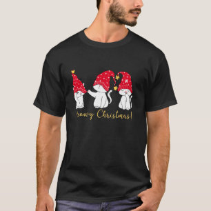 T-shirt Chats de Noël mignons avec Casquettes de stockage 