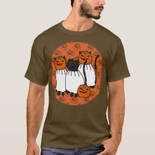 T-shirt Chats d'horreur en costumes de tête Citrouille Hal