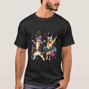 T-shirt Chats drôles dansant dans une discothèque rétro