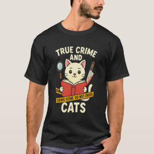 T-shirt Chats drôles et lecteur de livre de crime réel lis