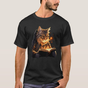 T-shirt Chats drôles lisant un livre graphique Chat Chaton