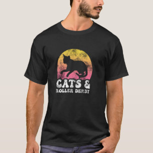 T-shirt Chats drôles & Roller Derby Vintage Retro Hobby