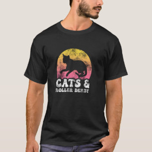 T-shirt Chats drôles & Roller Derby Vintage Retro Hobby