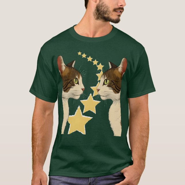 T-shirt Chats en miroir vintages (Devant)