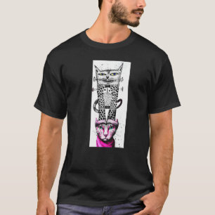 T-shirt chats en pose ludique minou miaou chaton  chats