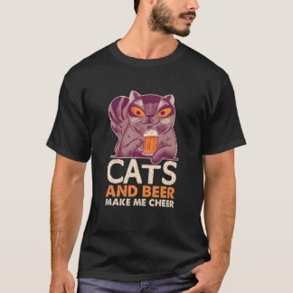 T-shirt Chats Et Bière