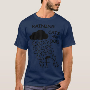 T-shirt Chats Et Chiens De Pluie Conception Drôle 