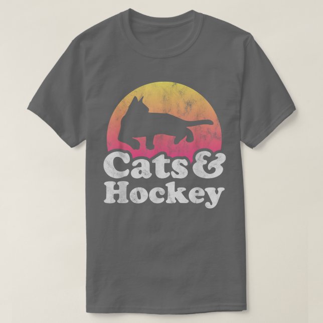 T-shirt Chats et hockey Chat et hockey masculin ou féminin (Design devant)