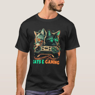 T-shirt Chats et jeux Chats minous Jeux vidéo