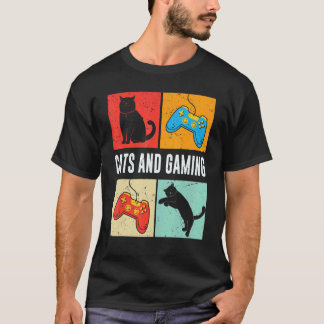 T-shirt Chats Et Jeux Pour Le Joueur De Jeux Vidéo Amateur