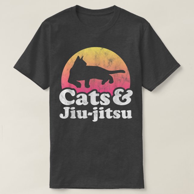 T-shirt Chats et Jiujitsu Hommes ou Femmes Chat (Design devant)