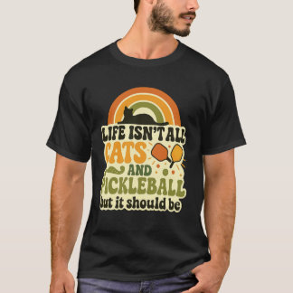 T-shirt Chats et joueur de pickleball Maman Papa propriéta