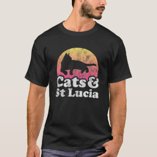T-shirt Chats et Sainte-Lucie Hommes ou Femmes Chat et Sai