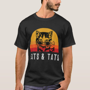 T-shirt Chats et Tats Tatouage Chat avec lunettes de solei