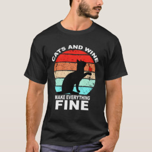 T-shirt Chats Et Vins Font Tout Le Bien Chats Vin Vin